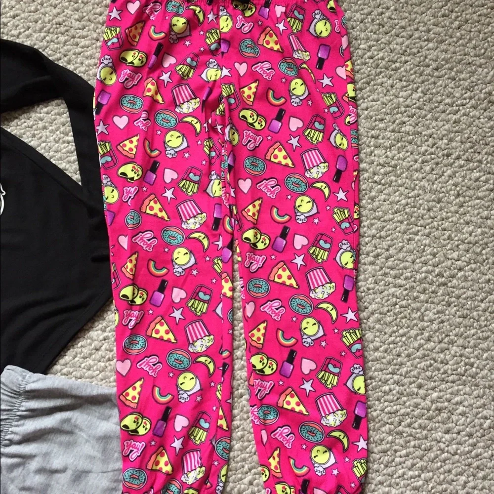 Girls Pajama Set Slumber Party Top Shorts & Pants 3 Piece Outfit Size 5/6 NWT‎